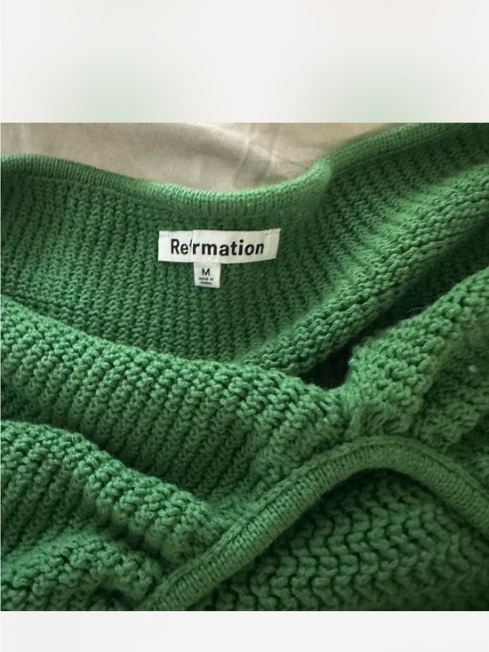 Reformation Sweaters - Reformation Bright Green Scoop-Neck Knit Sweater